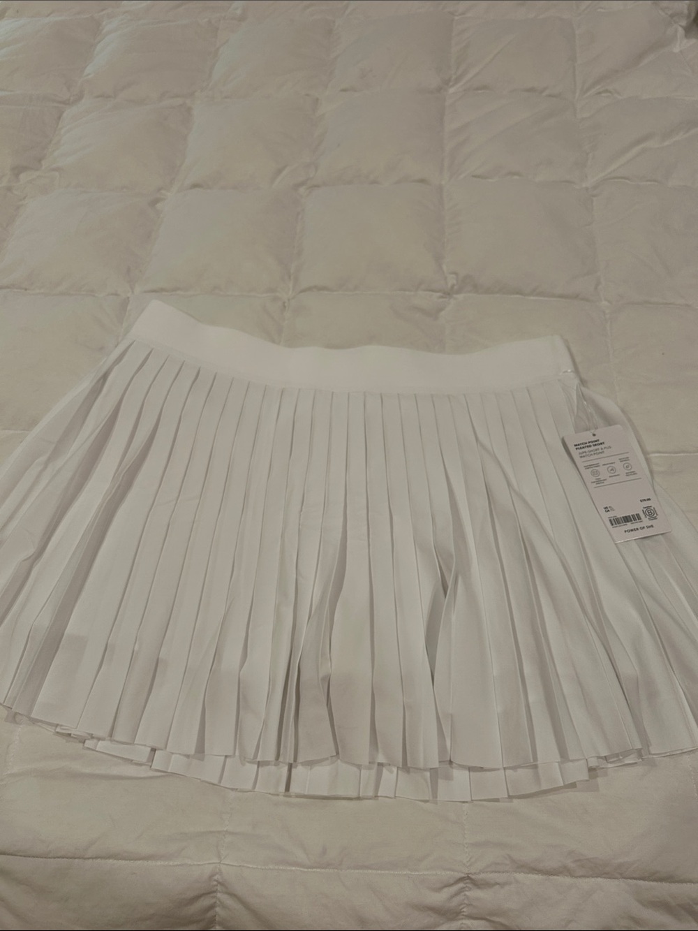 Athleta match point White Pleated Tennis Skirt